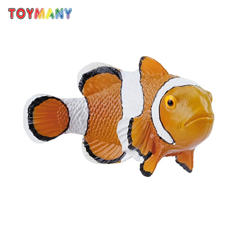 Toymany Simulation Clownfish Ocean Animal Model Toy Mini Figures Dolls Action Figurines Toys Children Gift Cake Decoration