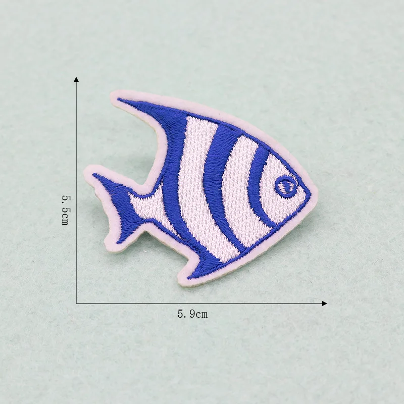 50pcs/Lot Luxury Embroidery Patch Dolphin Tropical Fish Crab Whale Jacket  Clothing Decoration Accessory Craft Diy Applique