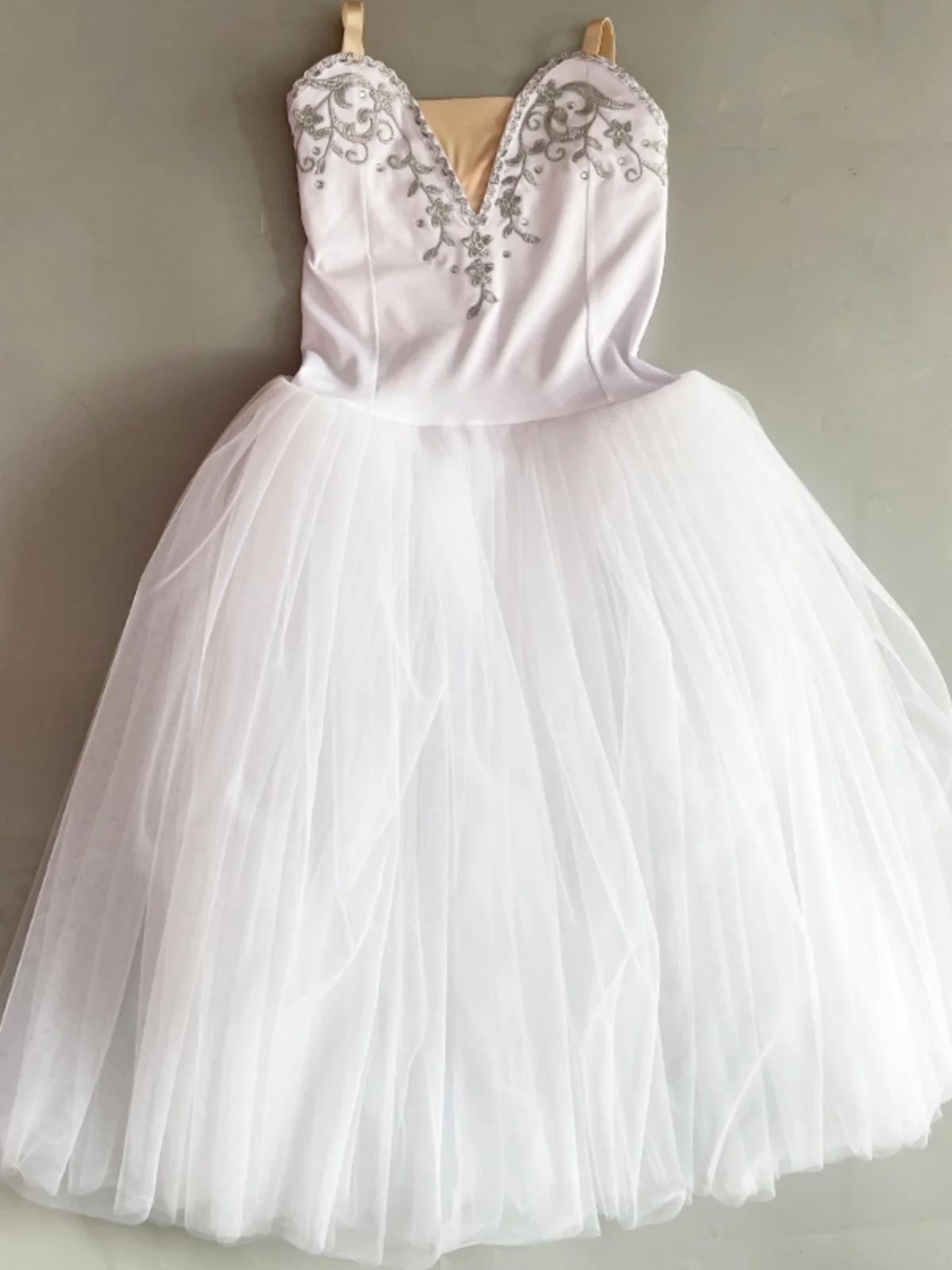 Vestito da balletto ragazze bianche Tutu gonna di balletto abito lungo da Ballerina per bambini Swan Dance Performance gonne di danza del ventre da