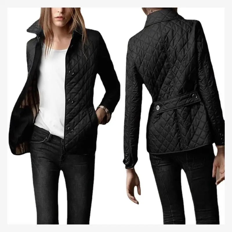 

Faionable Slim Fit Multi-Color Coat with Turn-down Collar And Single Button Design for Women Long Sve Cotton Jaet