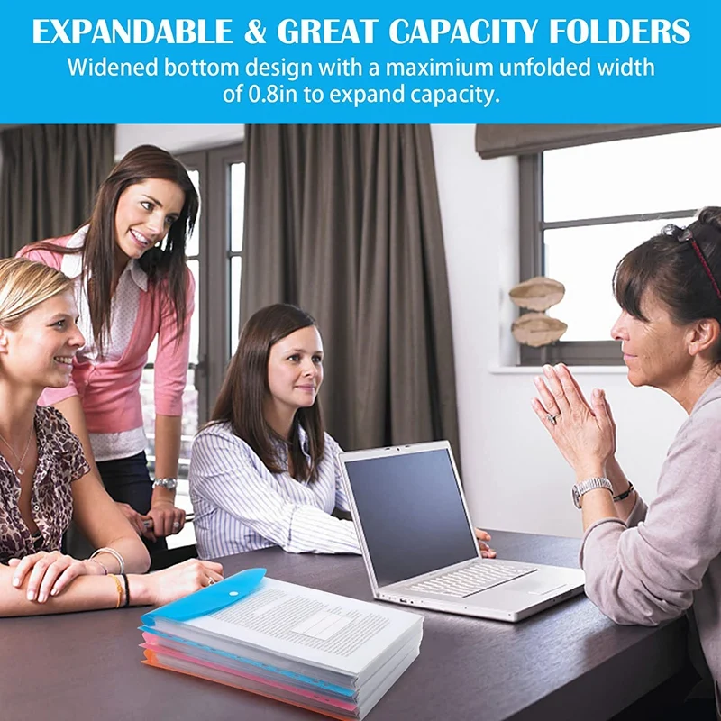 TTKK A4 펀치 포켓 플라스틱 지갑, 확장형 바인더 포켓, 봉투 파일 폴더, 11 홀, 12 팩, 인기