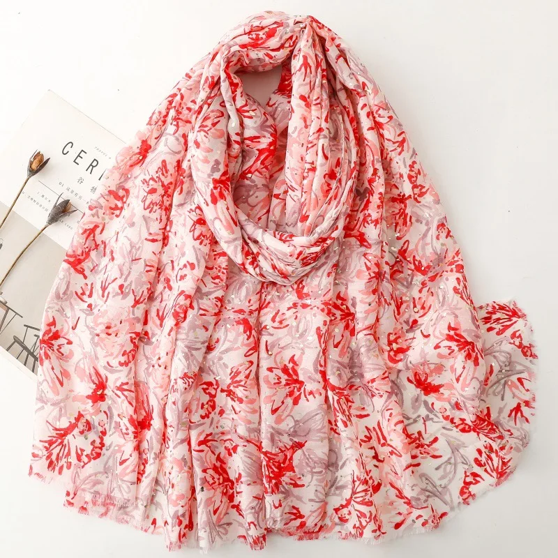 Fashion Cotton Linen Feeling Ventilate 88*180cm Luxury Soft Women Viscose Scarf Female Shawl Tassel Muslim Hijab Foulard view 2