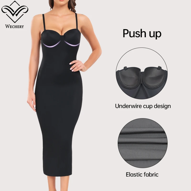 Wechery Red Women's Dresses Slimming Body Chest Support Backless Halter Long Dress Elegant Party Plus Size Woman Clothing