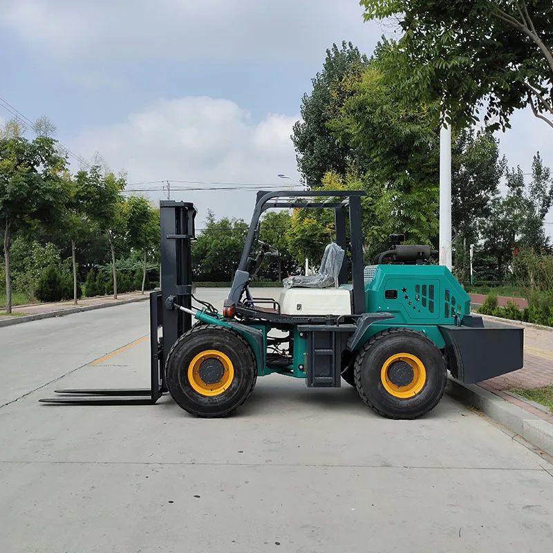 Mountain Hydraulic Lift Fuel Forklift Integrated Four-wheel Drive Off-road Forklift Construction Machinery Crane