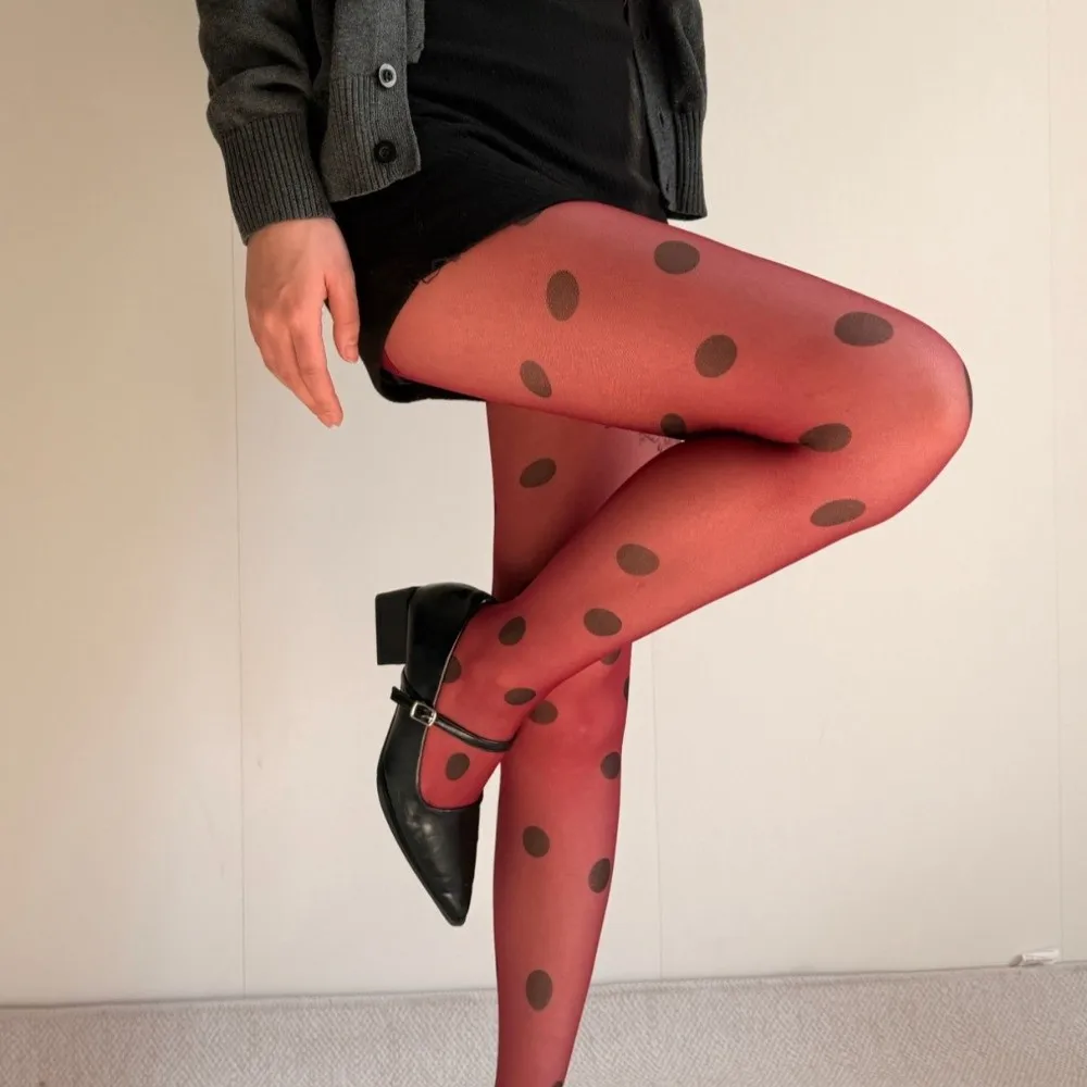 Tights Colorful Polka Dot Stockings Seamless Breathable Large Dot Pantyhose Thin Slimming Y2K Retro Silk Stockings Cosplay