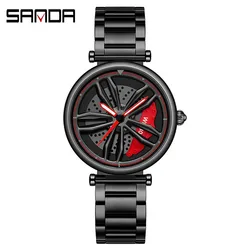 Fashion Sanda Top Brand Stainless Steel Mesh Strap Original Couple Wristwatches Men And Womentop Brand Lovers Wedding Watch Set