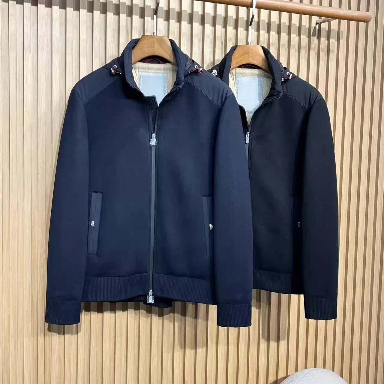 BC Italie col montant doudoune laine mélangée style vieil argent veste décontractée