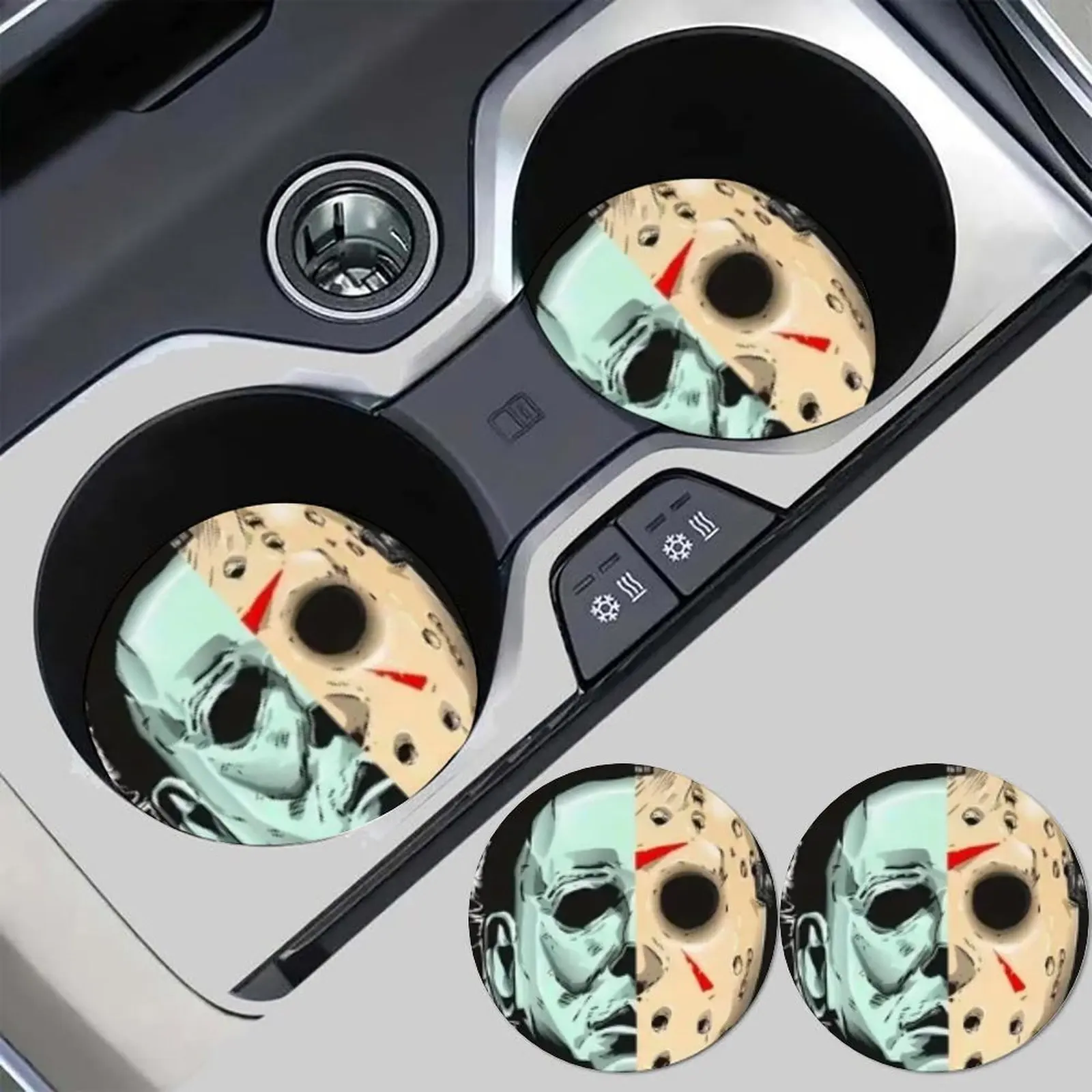 2pcs Car Coasters - Unisex Car Accessories, Car Coasters And Home Office Desk, Perfect For Easter Christmas Stocking Stuffers, B