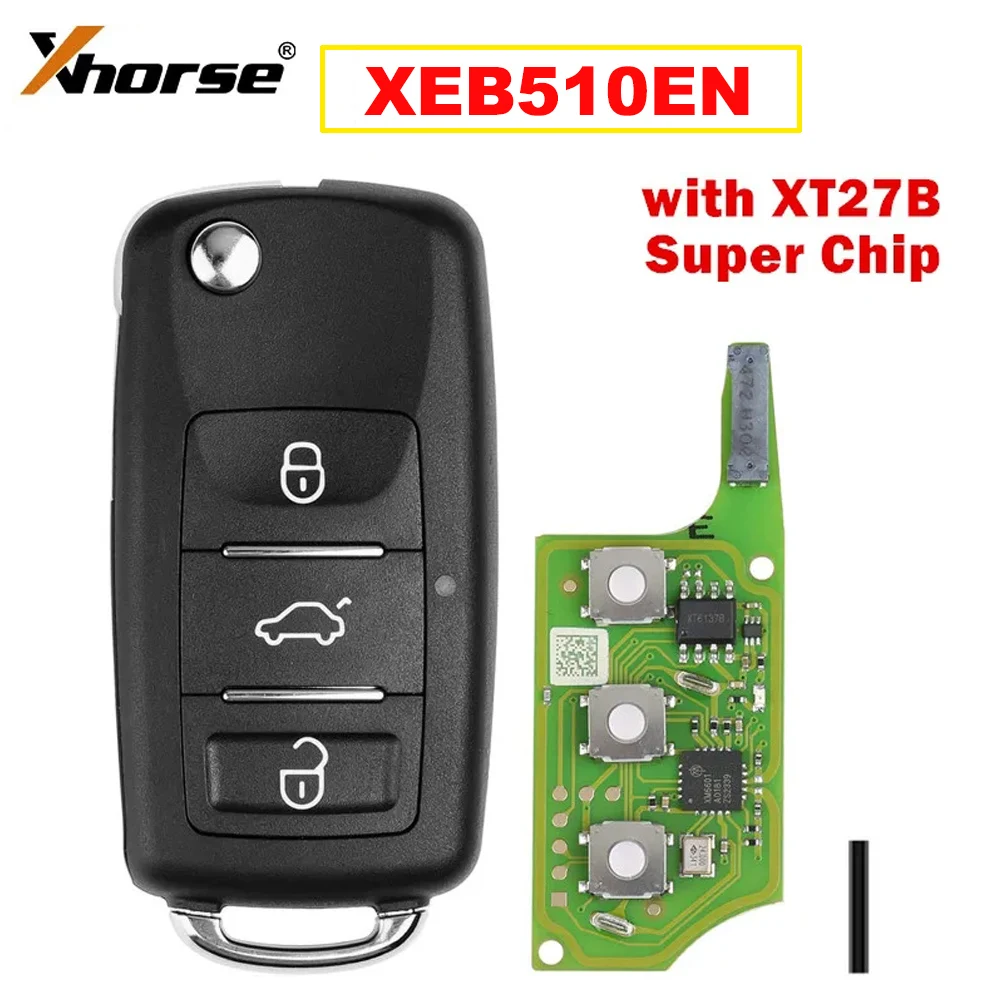 1PCS XHORSE XEB510EN B5 Super Remote Key 3 Buttons with XT27B Super Chip for B5 Type for VVDI2, VVDI Key Tool Max Pro