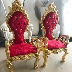 Elegant Good Quality Queen King Luxury Throne Chairs For Wedding White And Silver