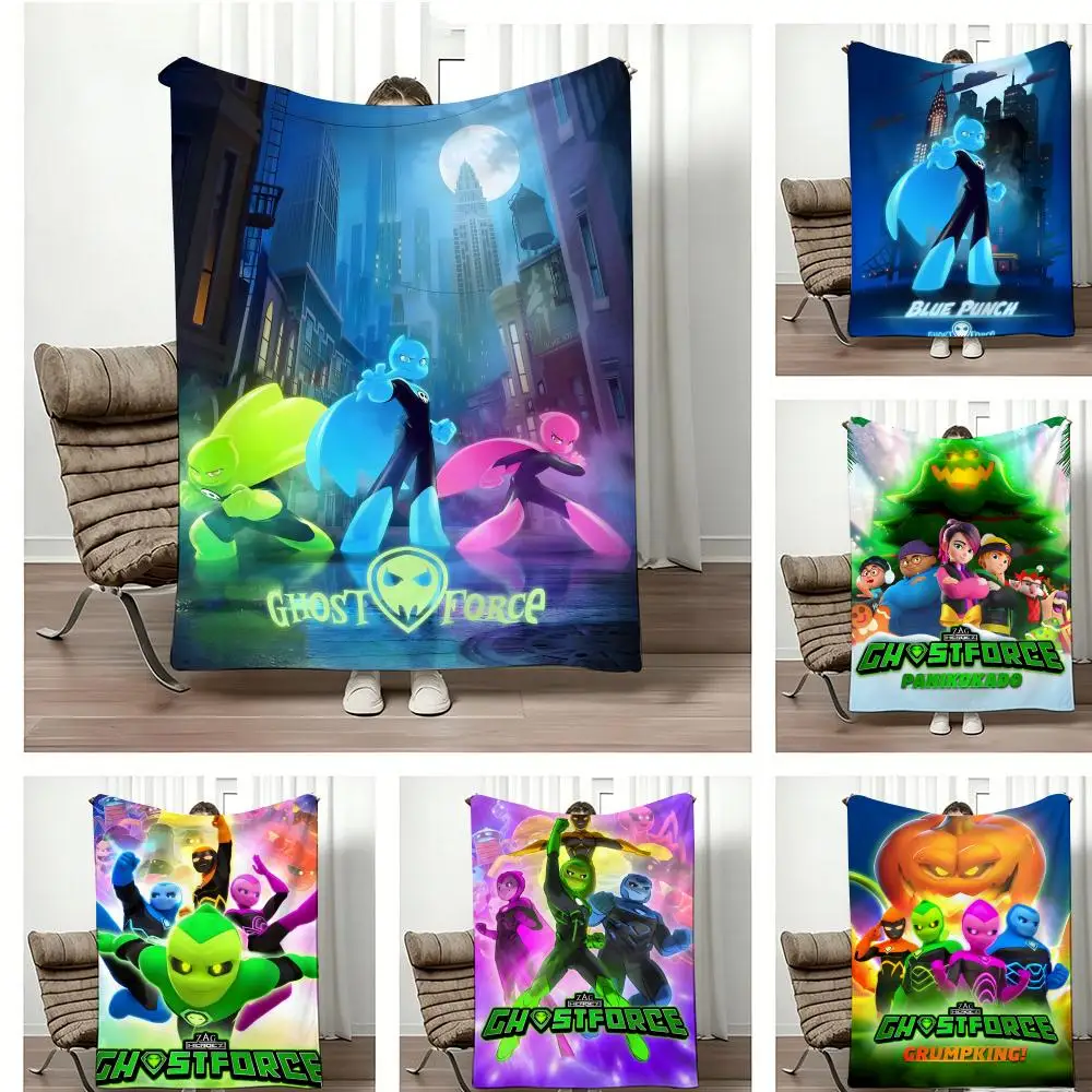 Hit Anime G-Ghost F-Force Throw Lightweight 240g Flannel Blanket Soft Skin-friendly for Summer Cooling