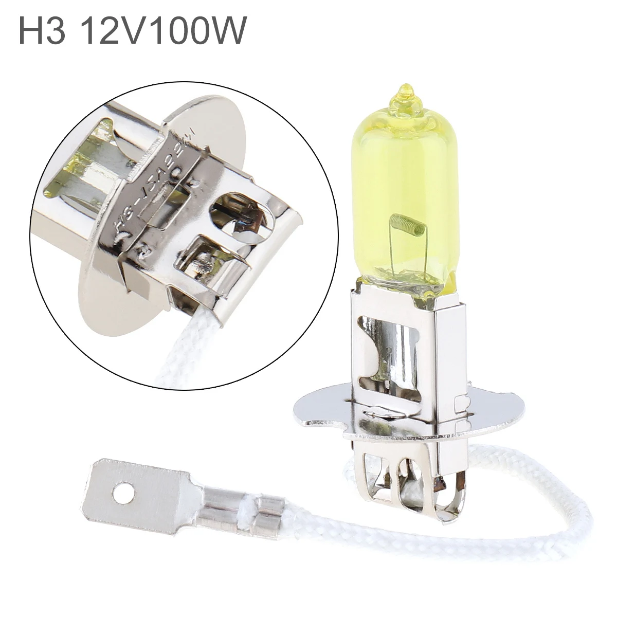 

1pcs 12V 100W H3 Car Halogen Lamp Headlight Bulb 2500K Yellow Light Super Bright Auto Front Headlamps Fog Light Bulb