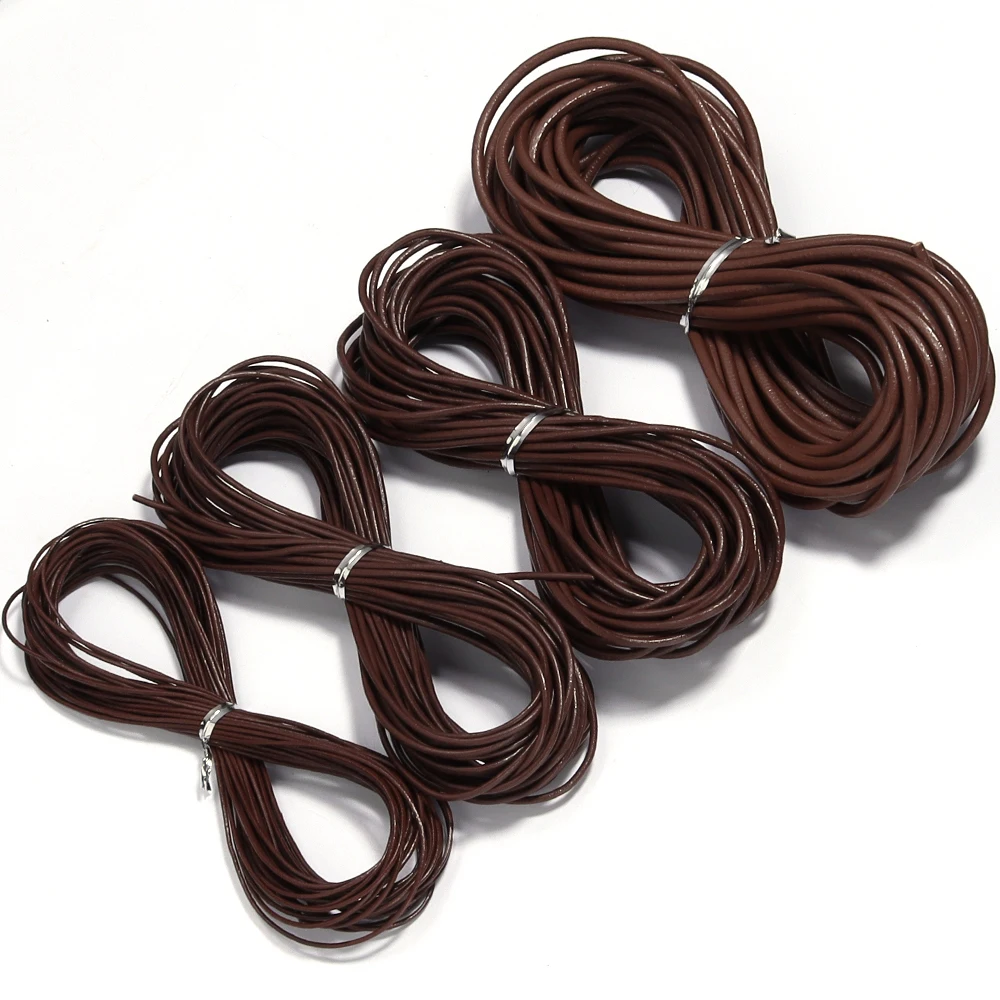 10 Meter 100 % echtes Lederband, Durchmesser 1/1,5/2/3 mm, buntes rundes Lederseil für Armband, Halskette, DIY-Schmuckherstellung – Detail 16