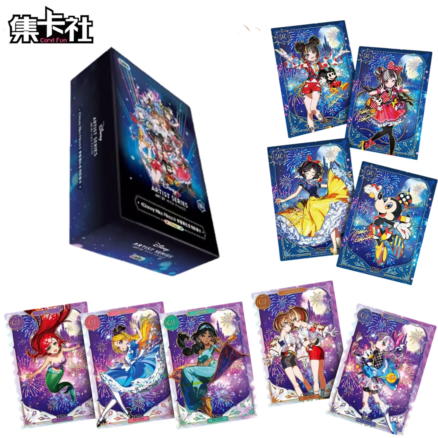 Коллекционные карточки Card Fun Mikapikazo Disney: Микки и Принцессы, аниме-карточки, коллаборация с художником, маленькие карточки с Микки Маусом, набор для коллекции аниме