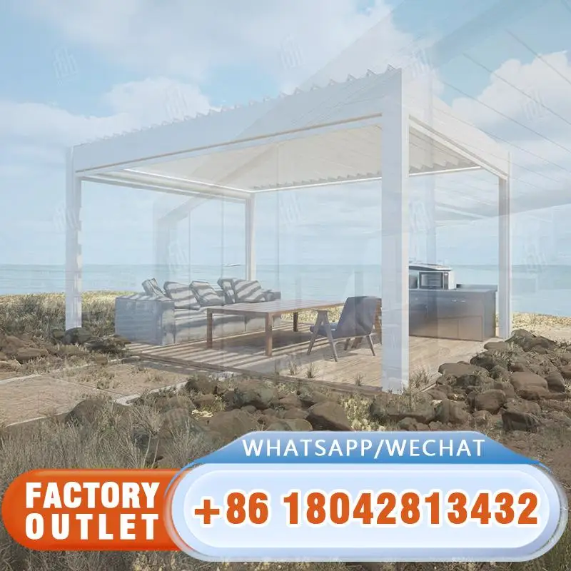 

Easily Wholesale Remote Controlled Outdoor Aluminum Louvered Exterior Cover for Awning Patio Garden Backyard Pergola