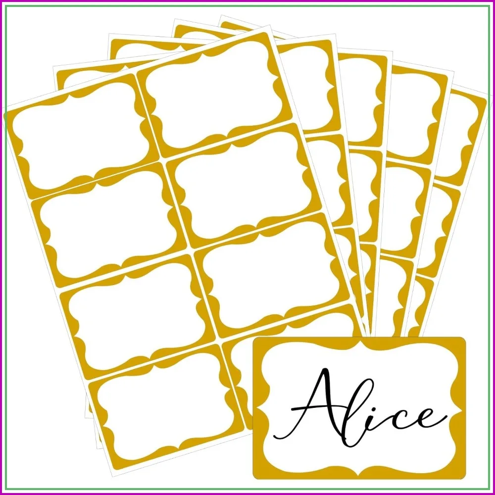 

Gold Name Tags 200 Pcs 2x3 Inch Adhesive Name Badge Stickers for Office School Party Conferences