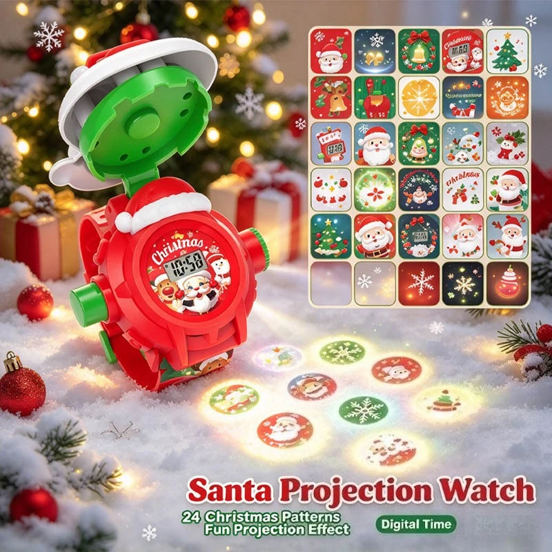 Interactive Projection Watch Toy for Kid with 24 Learning Scenes Early Cognition Fun Flip for Boys Girls Christmas New Year Gift
