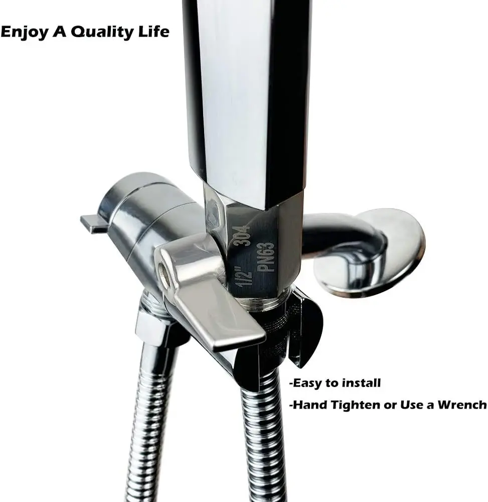 صمام كروي من الفولاذ المقاوم للصدأ بمقبض من الفولاذ المقاوم للصدأ 304 صمام كروي من الفولاذ المقاوم للصدأ (1/2 بوصة. أنثى × ذكر) NPT مترابطة #6