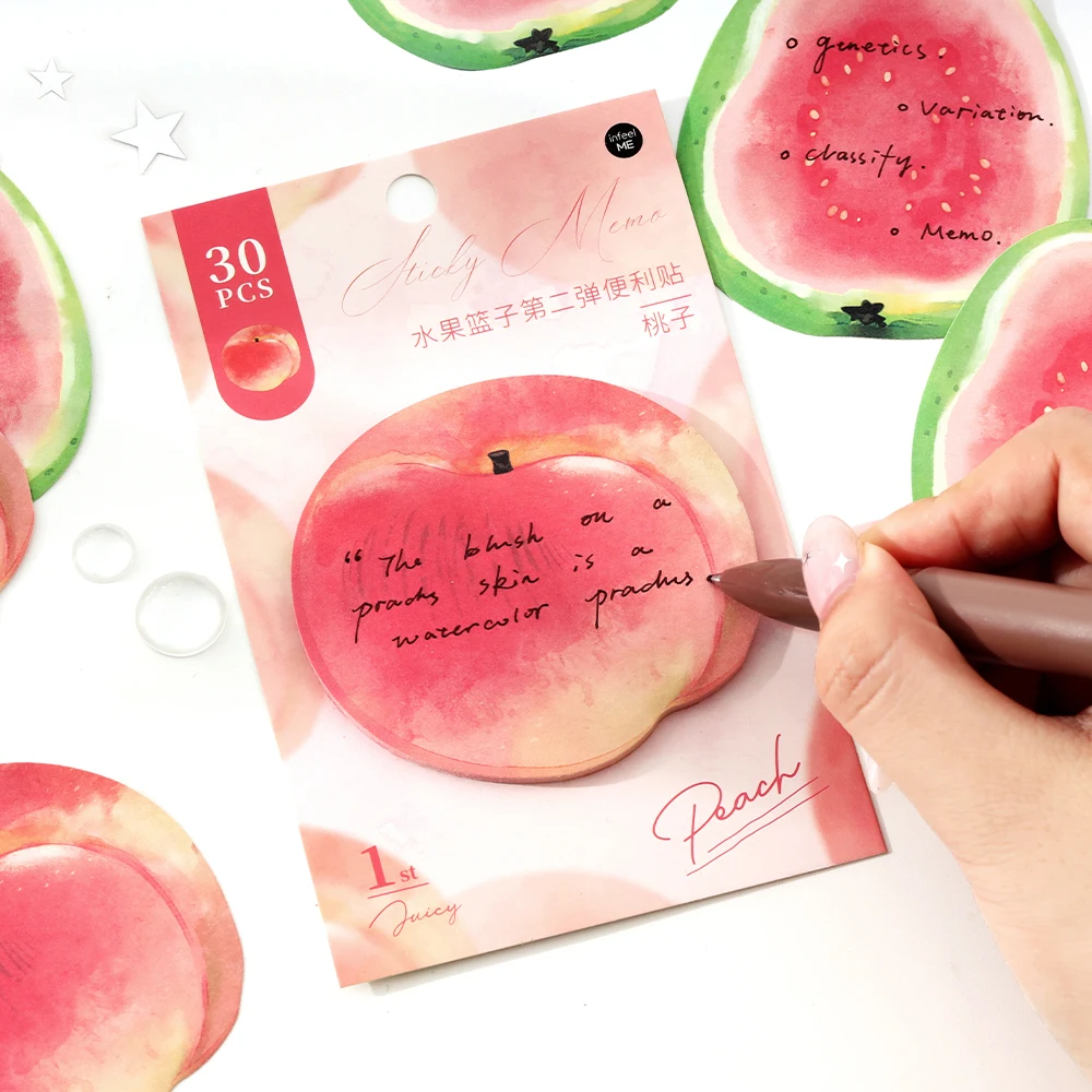 30 قطعة ملاحظة لطيفة، موضوع الطعام اللذيذ INS ورق ملاحظات الرياح، رسالة الطالب N مرات، مذكرة لوحة حساب اليد Kawaii ﻿ القرطاسية