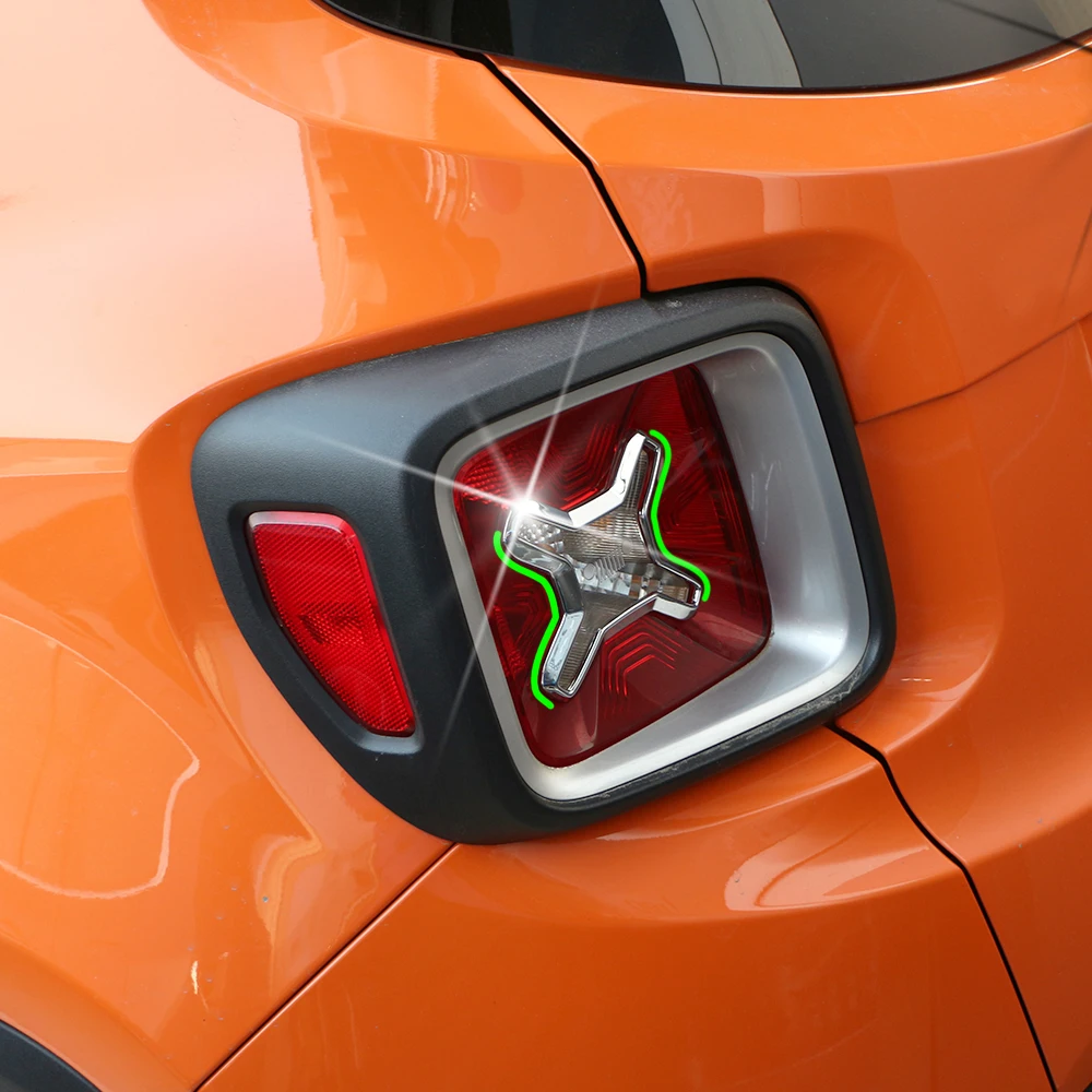 

2Pcs/Set ABS Chrome for Jeep Renegade 2014 - 2019 Rear Head Lights Decoration Cover Trim Back Lamps Sticker Accessories
