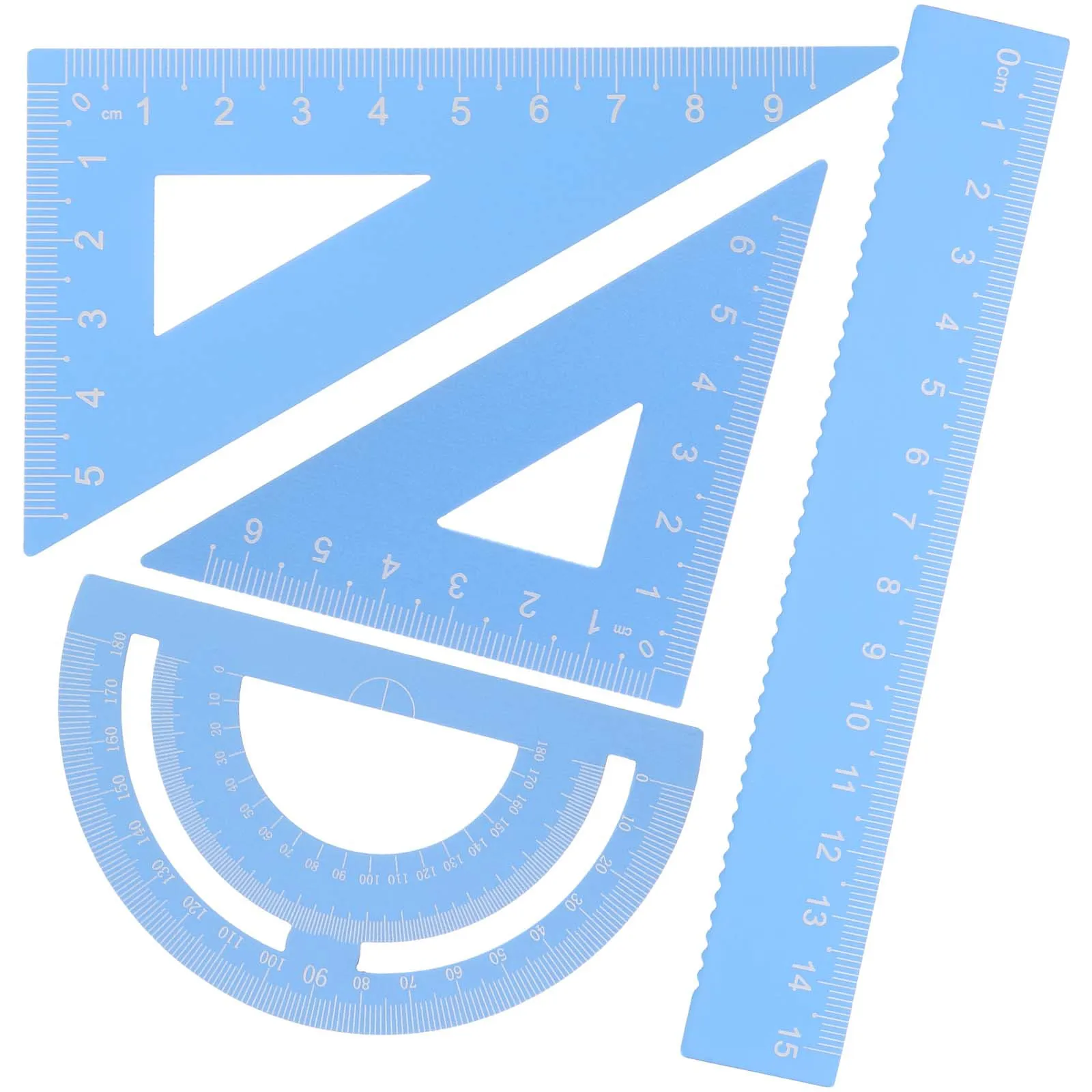 4Pcs Metal Ruler Set for Students Portable Lightweight Math Drawing Tools Students Stationery Set,measurement Ruler