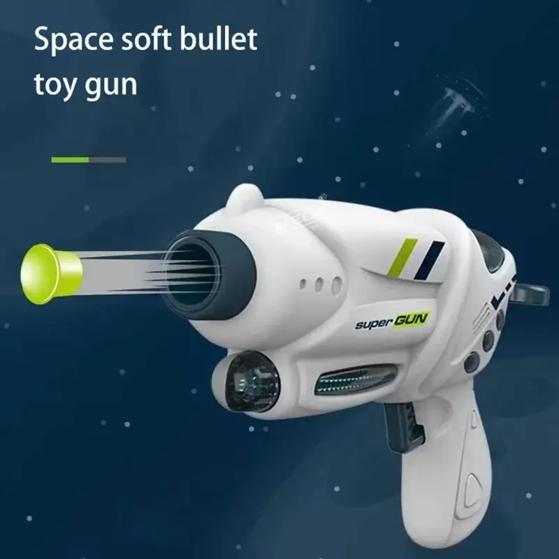 Pistola eléctrica de balas suaves con luz y sonido, juguete de tiro divertido para niños con 5 uds., balas de seguridad EVA, pistolas de juguete, regalo para niños