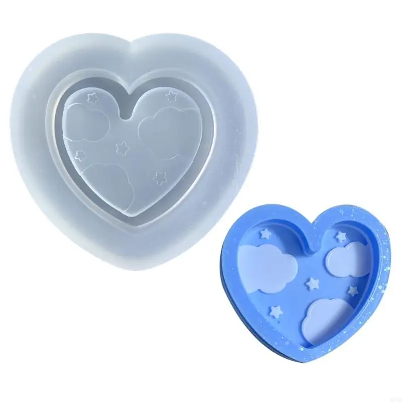 

37JB Mold Love-heart Resin Shaker Molds Pendant Epoxy Resin Mould Soft Silicone Mould DIY Jewelry Making Tool