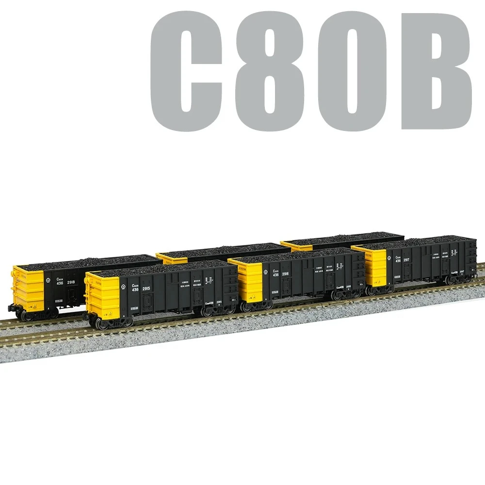 ChangMing N 1/160 C80B Open Top Wagon Model Set of 6 Multiple Versions Available Wagon Set Gift for Model Train Enthusiasts