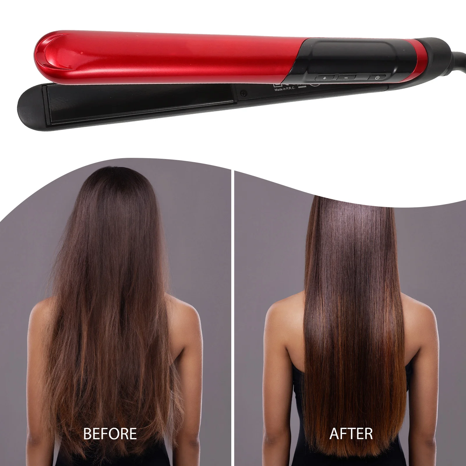 Ferramenta alisadora de cabelo temperatura ajustável estilo portátil plugue da ue fácil uso leve viagem alisador de cabelo