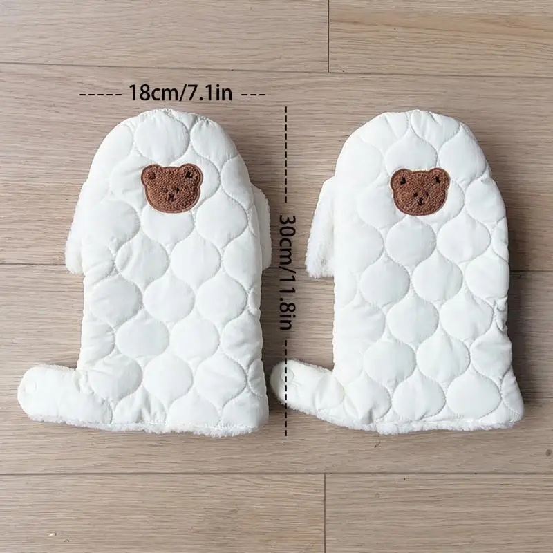 95AE ぴったり＆ドライ ハンドウォーマー ぬいぐるみ クマ グローブ ミトン ベビーカー保護用