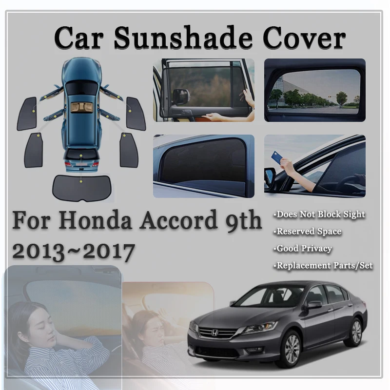 

Car Window Sunshades For Honda Accord 9th 9 Gen 2013 2014 2015 2016 2017 Magnetic Sun Window Visor Windshields Auto Accessories