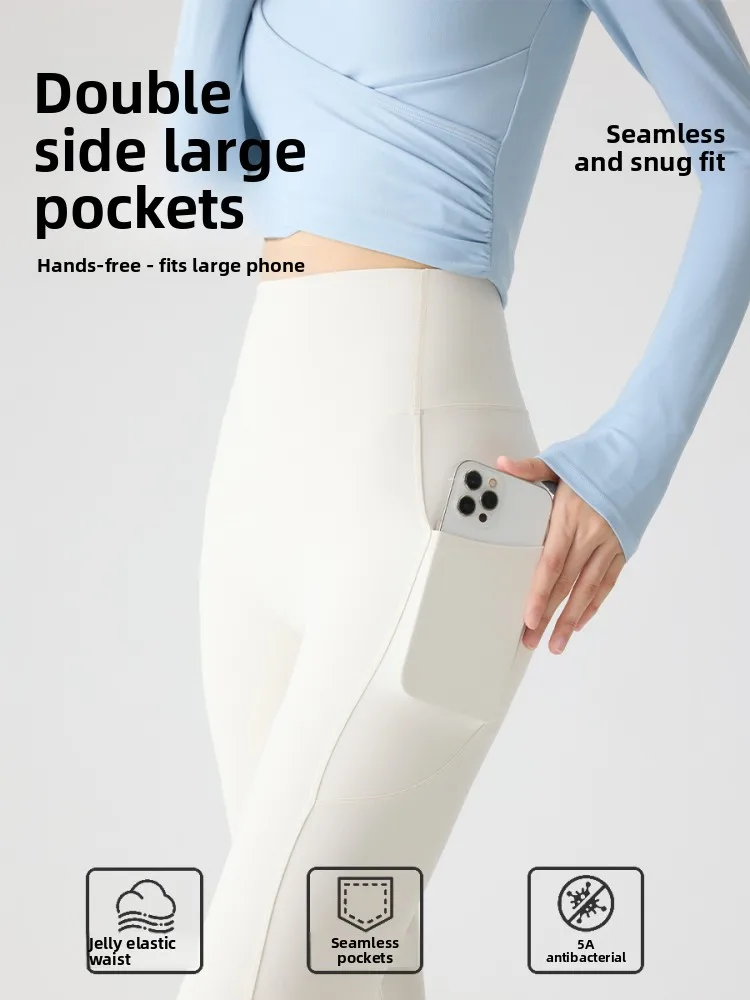 الأبيض الحرير الجليد كيت اليوغا السراويل النساء الصيف رقيقة جلد arkskin ضيق صالح قاعدة طبقة السراويل عالية الخصر خمسة طول ألياف البوليستر