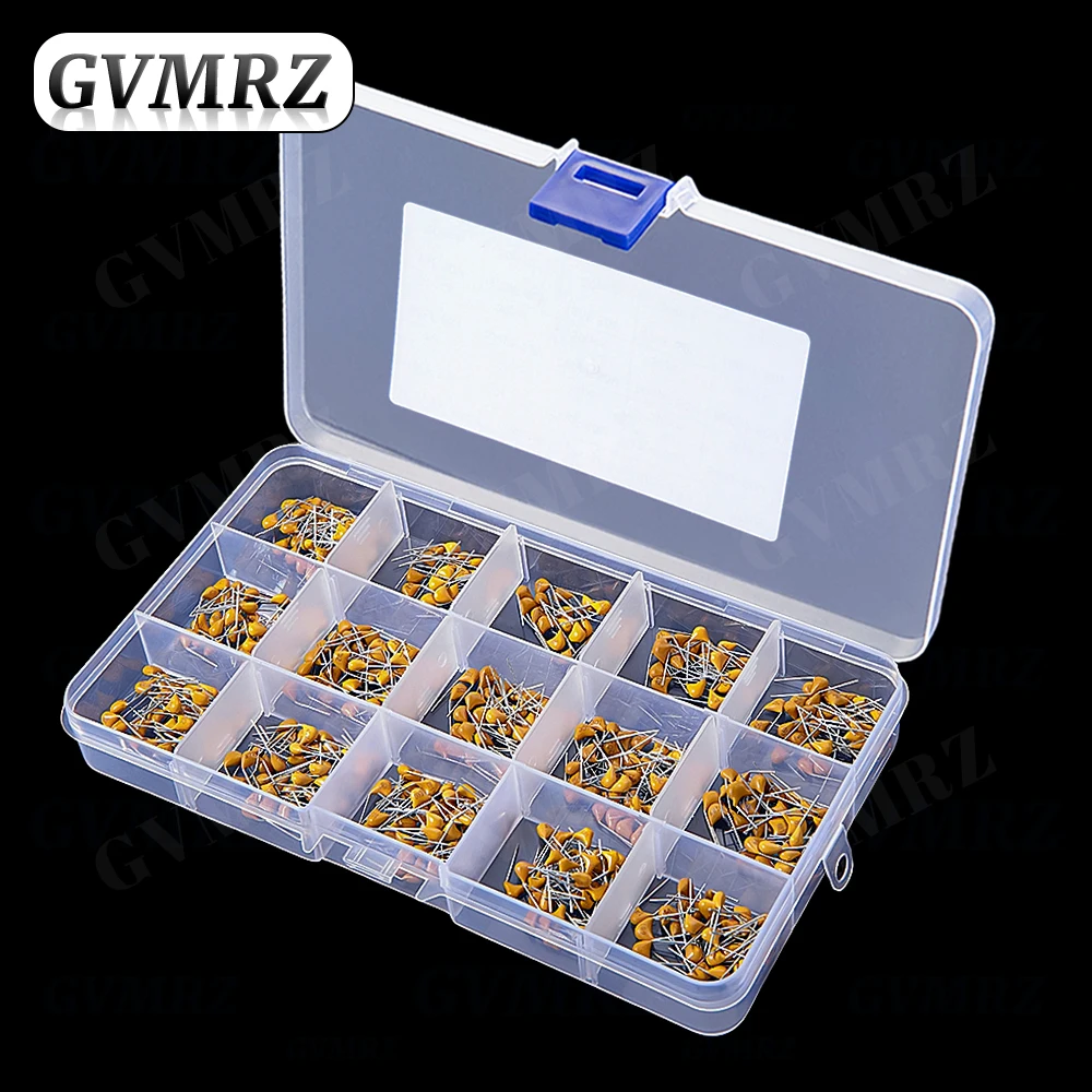 450PCS Monolithic Ceramic Capacitor Kits 10pF - 100NF 50V 10PF 30PF 47PF 56PF 68PF 100PF 200PF 300PF PF 10NF 100NF MLCC with Box