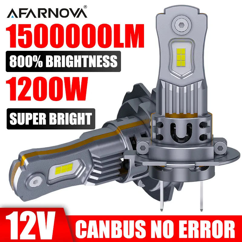 

H7 H4/9003/HB2 LED Car Headlight Bulb Canbus High-Quality CSP 8980 Chip 6000K 1200W 1500000LM LED H7 Headlamp Diode Bulb1:1 siz