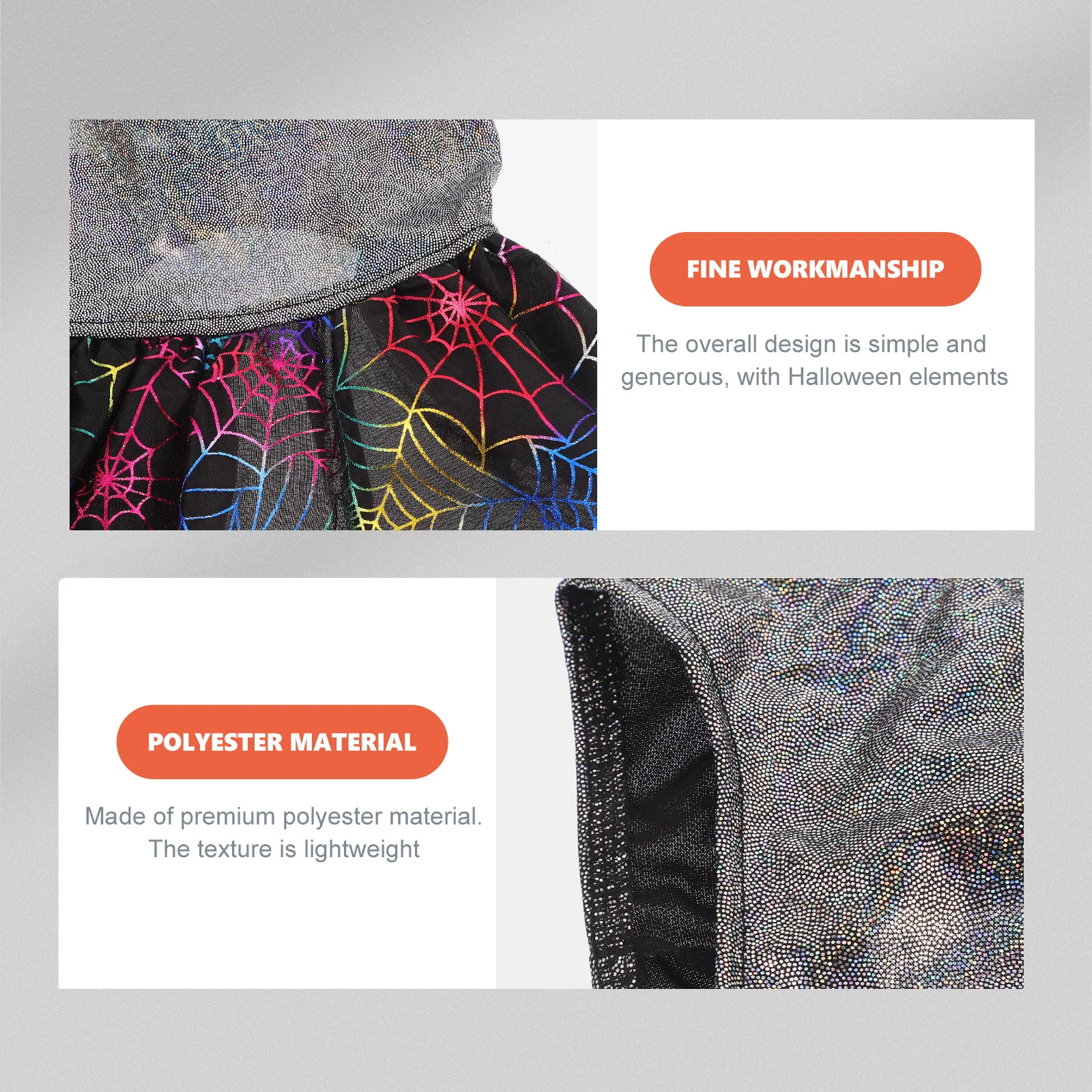 

Halloween Dog Skirt Spiderweb Printing Decorative Pet Party Dress Comfortable Dog Halloween Costume Pet Party Dress