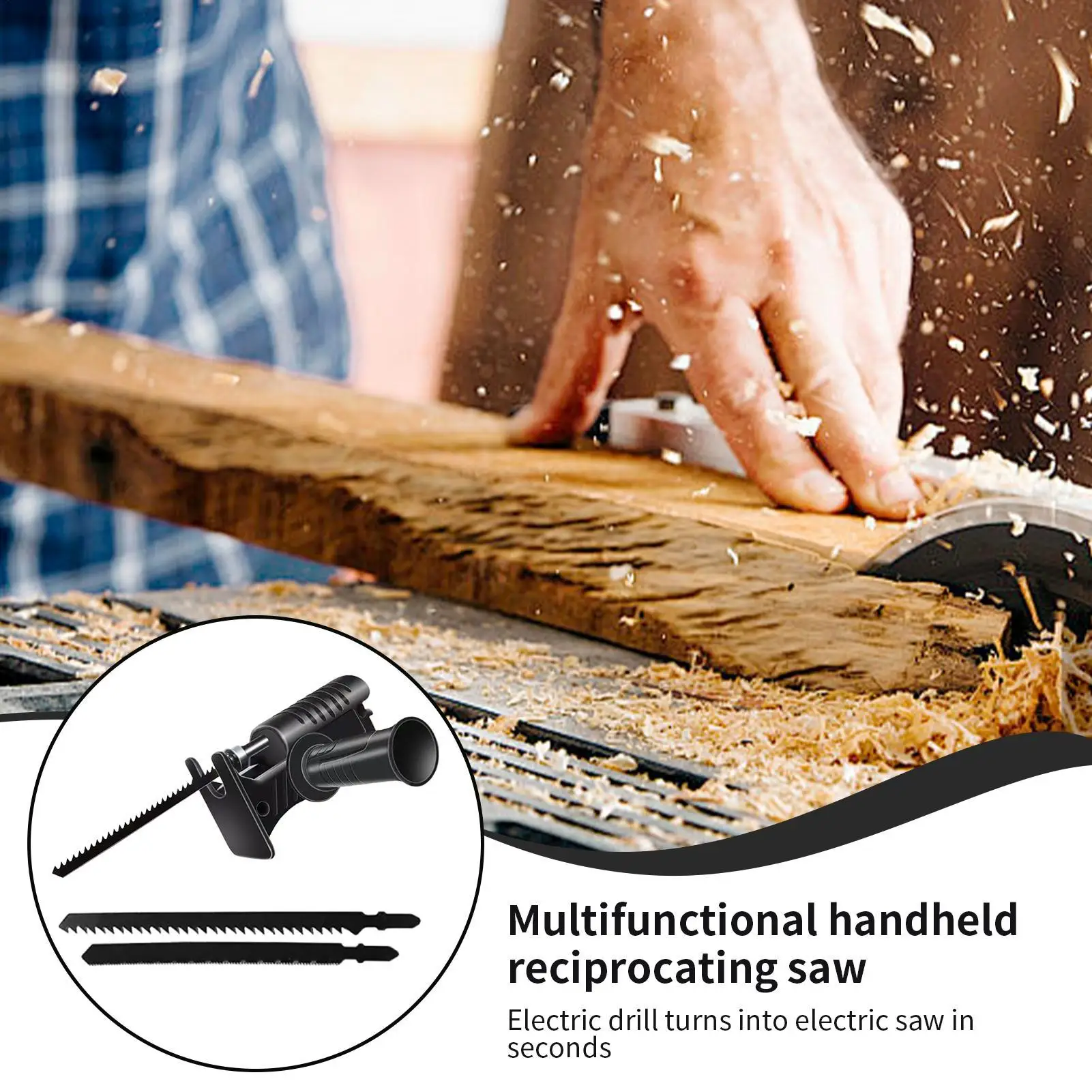 

Compact Reciprocating Saw Adapter Reciprocating Cutter Machine Head Multifunctional Power Tool Reciprocal Attachment For