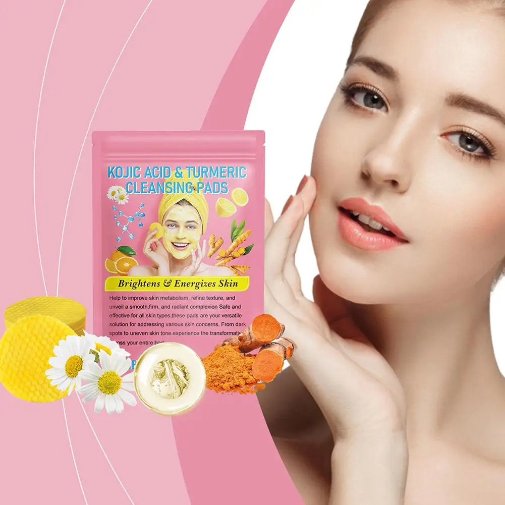 Bantalan pembersih Kojic Cleansing Pads membantu menyeimbangkan minyak kulit dan air Hydrating menghilangkan kelebihan Keratin dari kulit tubuh