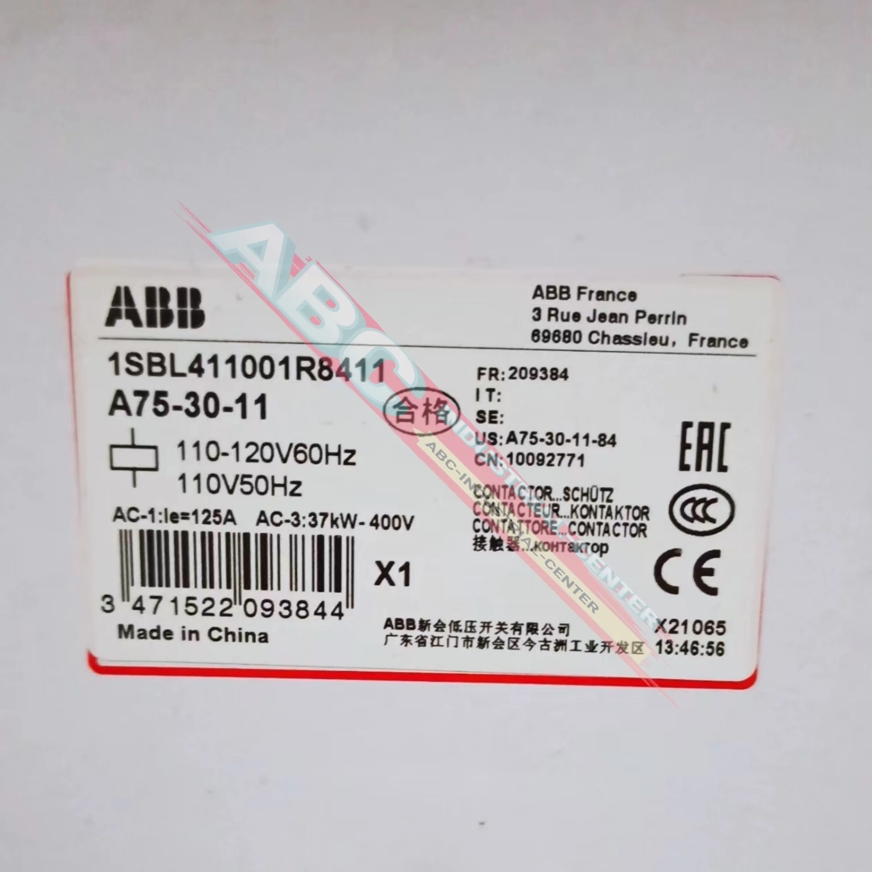 

A75-30-11 110V 50Hz/110-120V 60Hz 1SBL411001R8411 Contactor 100%NEW