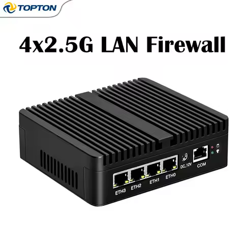 Topton Intel N150 Firewall Mini PC J6412 J5005 6305 4x2.5G i226 LAN Fanless Industrial Computer Router pfSense OPNsense Proxmox