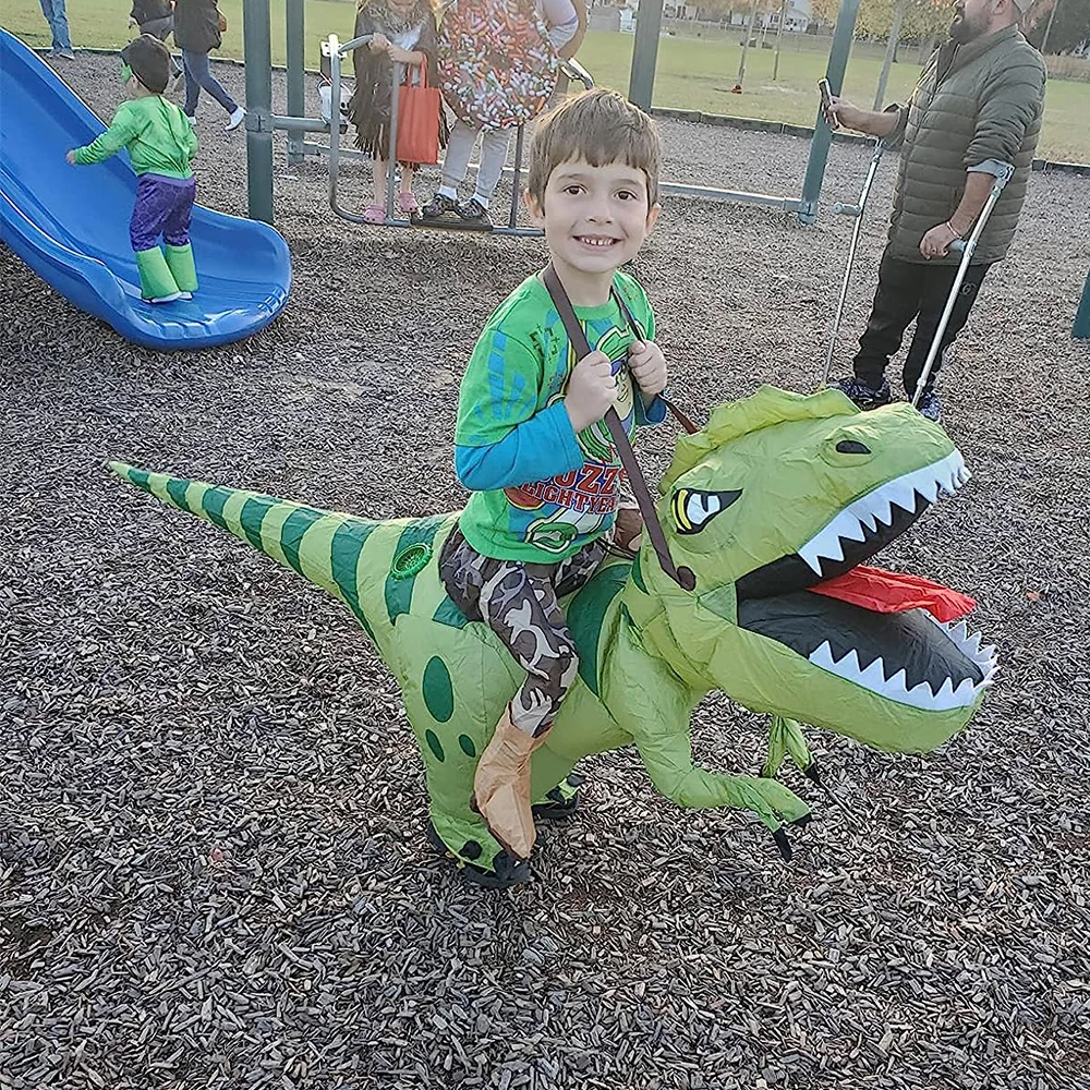 Inflatable Dinosaur Velociraptor Costume Halloween Carnival Party Adult Kids Fun Cartoon Cosplay Dinosaur Dress Up Costume Gift