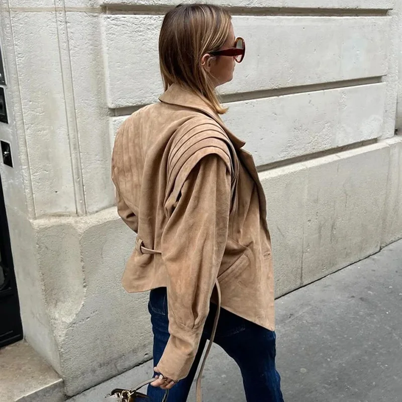 Tornova Streetwear Fashion Trobe Jacket Women's Long Sleeve Slim Lace Up Short Coat Casual Club Party Female Jacket Autumn New