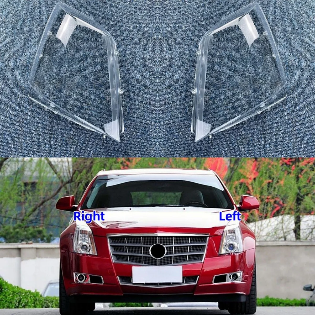 Para Cadillac CTS CTS-V COUPE 2008 2009 2010 2011 2012 2013 2014 2015 accesorio de coche Material de PC transparente carcasa de cristal de faro