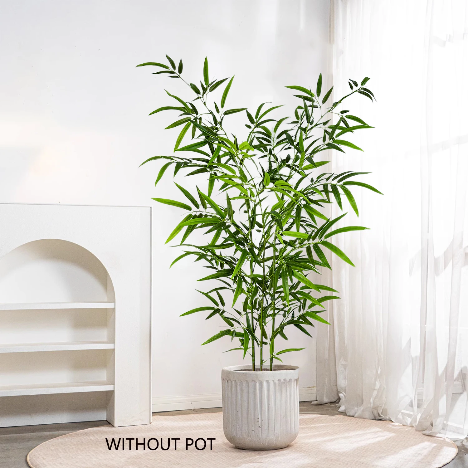 130-210CM Artificial Green Bamboo Leaves Fake Branches Plants Greenery Leaves for Wedding Home Hotel Office Party Decoration