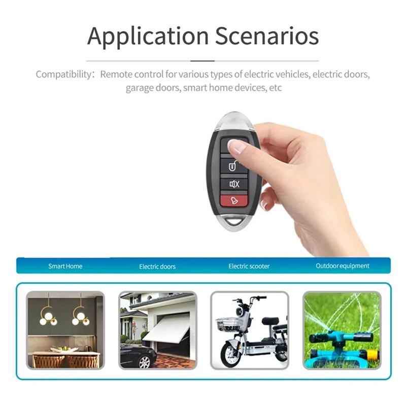 New Full Frequency 280-915MHZ Enhanced Copy Remote Control Garage Door Barrier Electric Vehicle Rolling Shutter Black