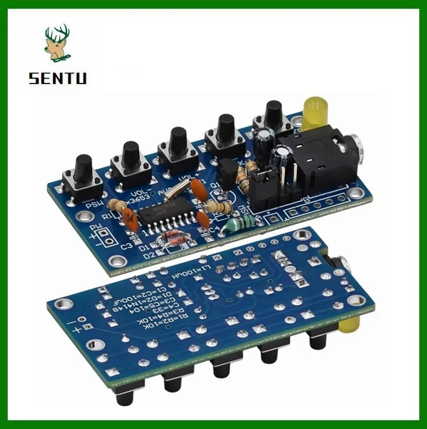 DIY Electronic Kits Wireless Stereo FM Radio Receiver Module PCB 76MHz-108MHz DC 1.8V-3.6V