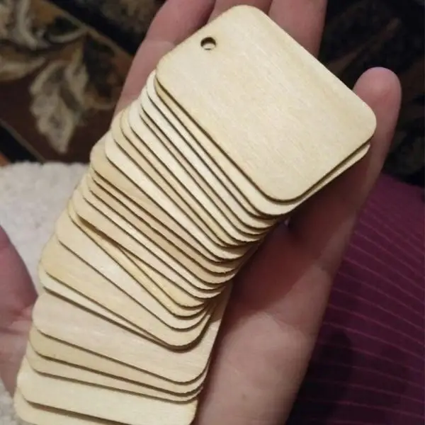 Basswood Rectangle Wood Tags Wooden Novelty Ornaments for Birthday Crafts and Wedding DIY Decoration Ideas