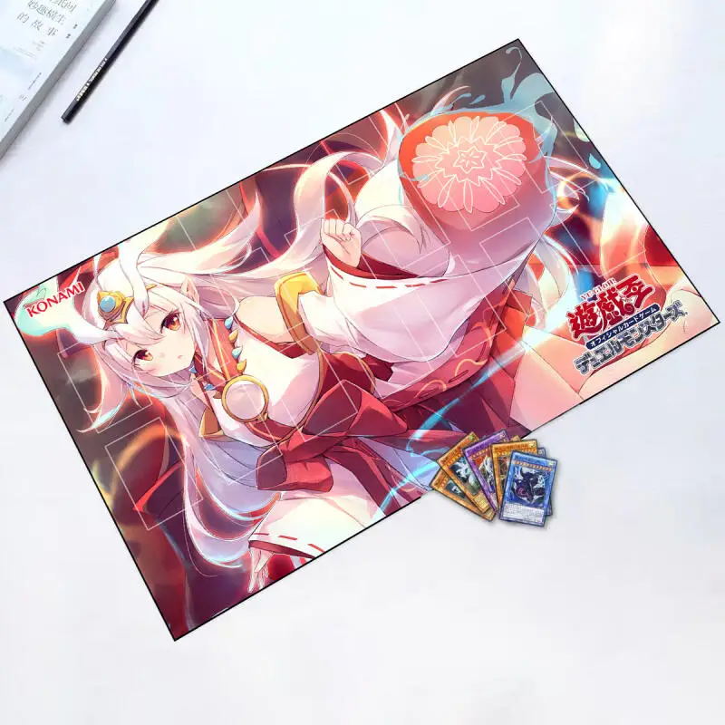 

Yu-Gi-Oh! Kurikara the Divine Flame Anime Game Battle Card Rubber Card Pad Mouse Pad Keyboard Pad 600*350*2.5mm