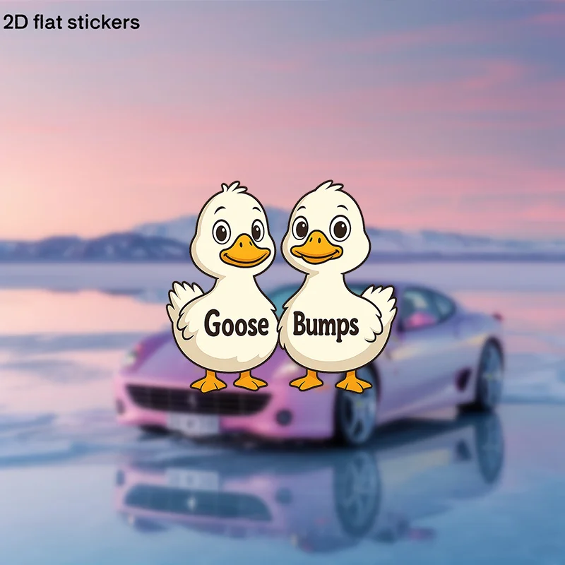 1PC Cute Goose Bumps Duck Car Sticker, Funny Decal for Car Windows Bumpers Laptops, Unique Decor for Auto Enthusiasts