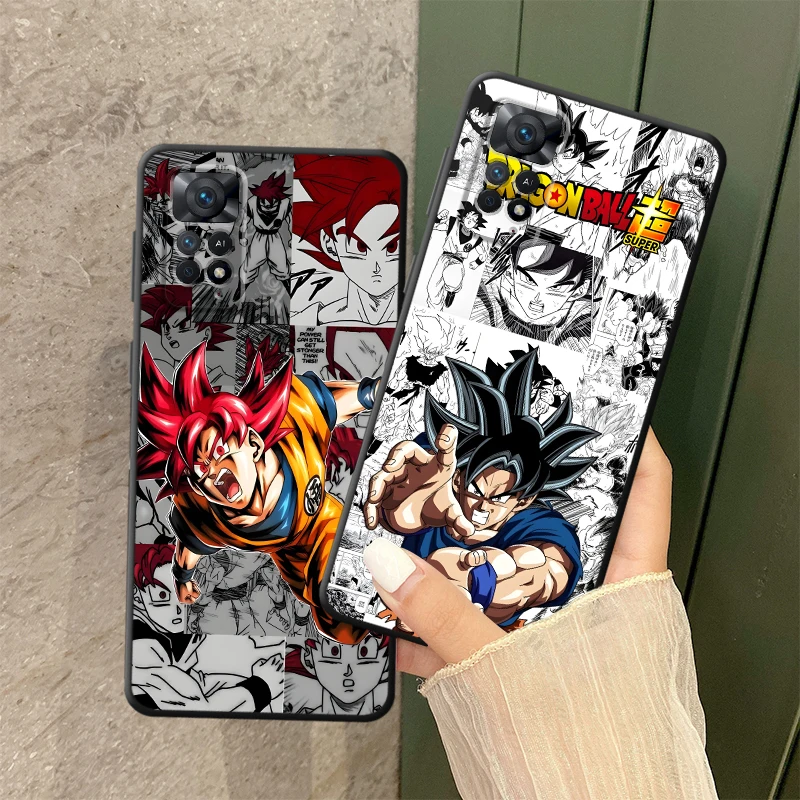 Funda para Xiaomi Redmi Note 10S 12 9 12S 13 9T 11S 14 Pro Plus 11 10 Funda trasera suave para teléfono Dragon Ball Comic Cool Goku