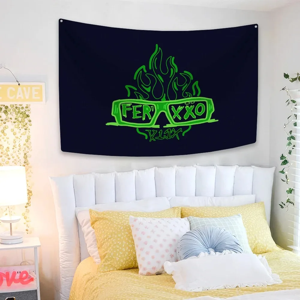 Feid Ferxxo Art Tapestry 90s Rapper Printed Wall Hanging Room Decor Aesthetics Dormitory Backdrop Sofa Blanket